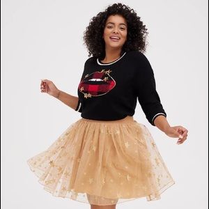 Torrid Crew Neck Long Sleeve Pullover Lovesick Lips